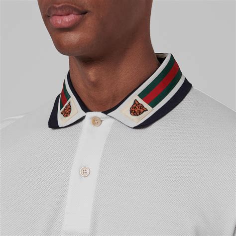 white gucci tiger polo|Gucci polo snake collar.